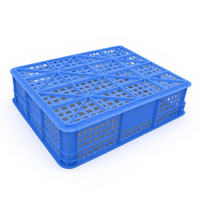 Caisse à poisson en plastique solide à paroi en maille pour la ventilation des fruits de mer, plateau empilable, plateau à pizza, panier
