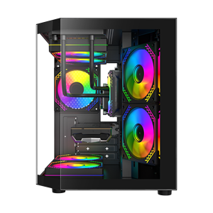 Thùng máy tính chơi game ESGAMING thiết kế mới, kính cường lực dọc, màu đen, kiểu tháp, có bộ lọc bụi dành cho máy tính chơi game - Product Image 3