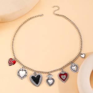Collana con Ciondolo a Cuore Sacro Moyamiya, Catena con Charm Cristiano, Placcata in Oro 18k e Argento 925, Set Choker Unisex - Product Image 4