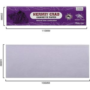 Papel de Fumar Hermit Crab King Size 108x44mm 32 Hojas Naturales de Combustión Lenta 50 Libros - Product Image 2