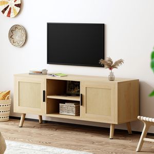 Vente en gros de meubles de salon modernes et minimalistes en bois massif, meuble TV carré multifonctionnel de style nordique avec fixation murale - Product Image 1