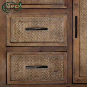 Gabinete de Madera Sólida Estilo Americano con Cajones de Almacenamiento y Estantes para Sala de Estar, Entrada o Dormitorio - Product Image 4