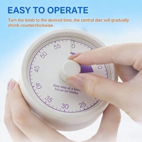 60-Minuten Countdown Visueller Pomodoro-Timer Digital Analog Niedlicher Kleiner ABS-Kunststoff Küchen- und Lern-Timer für Kinder Produktivitäts-Timer für Zuhause