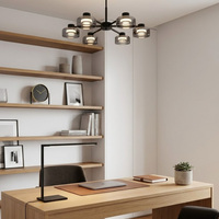 Lustres et suspensions minimalistes européens en cuivre, finition noire, éclairage LED, angle de faisceau 360° pour salon, chambre et maison
