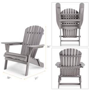Chaises pliantes DB Adirondack en bois de cèdre massif, meubles de jardin, de patio et d'extérieur, design à pieds coniques inclinables - Product Image 6