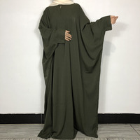 Abaya Papillon Nida Haute Qualité Musulmane Aïd Vêtement Islamique Femme Grande Taille Robe Ramadan Manches Longues Modeste Abaya