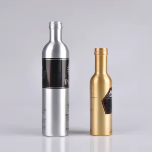 Insulated metal container 250ml-500ml red wine bottles aluminum oil bottle for engine oil and car care sliver bottle wholesale