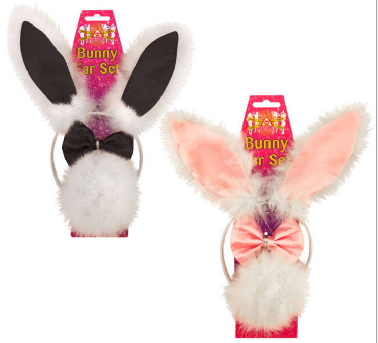 Easter Decoration Designer Hairband Kids Bunny Ear Fur Headband with Rabbit Nose