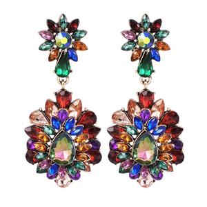 HANSIDON كلاسيكي طويل كريستال زهرة قطرة استرخى أقراط بيان اليدوية مجوهرات الأزياء أقراط مطرزة النساء الملحقات - Product Image 6