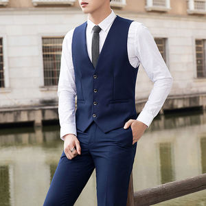 Personalizzato uomo Herren Anzug Hochzeit formale pelliccia Mann Veste Homme Slim Fit abiti da sposa blu Navy per uomo - Product Image 6