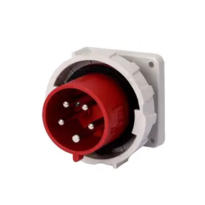 Single Phase 125A 5 pole IP67 Waterproof Panel Mounted Plug