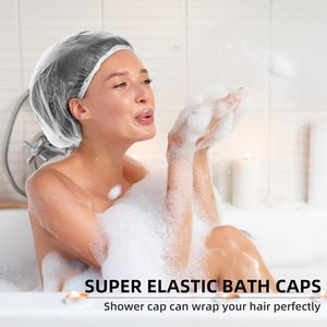Gorros de Ducha Desechables Transparentes de PE Ecológicos de Lujo al por Mayor para Adultos, Salones de Belleza y Hoteles, Cuidado del Cabello y Limpieza - Product Image 2