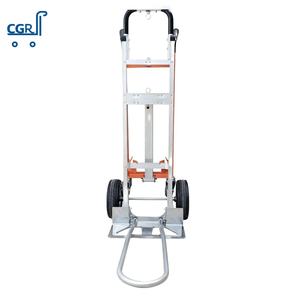 Chariot pliable industriel robuste de 550 lb de capacité 4-en-1 roues en PU de 10 pouces plate-forme de camion à main en aluminium conception pliable OEM - Product Image 2