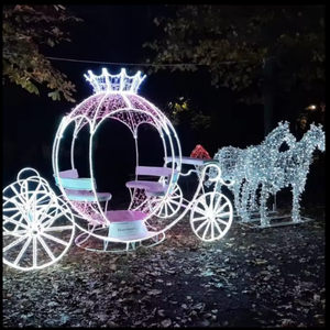Decoraciones navideñas, caballo grande con luz LED y motivo de trineo para exteriores - Product Image 5