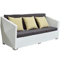 Ensemble de canapés de patio en plastique de style ferme avec table basse texturée diamant et chaise compacte pour balcon et cour
