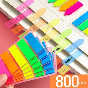 Onglets autocollants fluorescents réutilisables en PET, marqueurs créatifs pour étudiants, index de mémo, autocollants de rappel, approvisionnement direct usine - Product Image 3