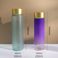 Bouteille de toner facial en plastique givré de grand volume de luxe de 300ml 200ml avec bouchons à vis pour emballage cosmétique