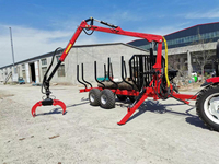 Tracteur hydraulique pour le bois, remorque à bois, chariot à bûches avec grappin de grue