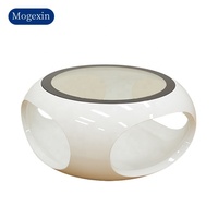 Créativité de luxe moderne simple et légère table basse blanche salon table basse claire table basse ronde de luxe
