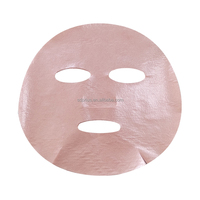 Masque facial en tissu non tissé multifonctionnel en viscose à rayures verticales, film composite rose, contrôle du sébum, vente en gros