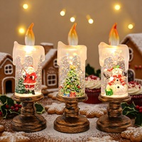 Li Chen Weihnachts-Schneekugel Laterne Nachtlicht Santa Schneemann Baum Plastik Tischdekoration Amerikanischer Stil Festliche Feiertagsdekoration