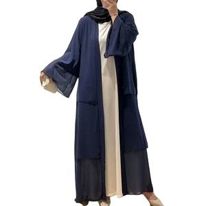 Summer Middle East Muslim <strong>Plus</strong>-<strong>Size</strong> Chiffon Dress with Cardigan Cake Skirt &amp; Robe Abaya Islamic <strong>Clothing</strong> From Dubai - Product Image 4