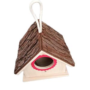 บ้านนกไม้ทรงสามเหลี่ยมน้ำหนักเบาเรียบง่ายสำหรับแขวนกลางแจ้งทุกฤดู - Product Image 4