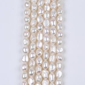 Perles d'eau douce naturelles baroques de Zhuji de 8-9 mm, perles à trous droits double face, perles dispersées, accessoires faits à la main, couleur - Product Image 3