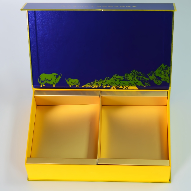 Factory Wholesale Custom Packaging for Luxurious Blue Food Gift Box Package Printing Services