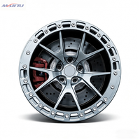 Jantes forgées Bleadlock en aluminium argenté 17x10.5 pour voiture de course, pour Audi Corvette, déport 40, PCD 5X112