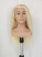 24 ''Blonde 100% Cheveux Humains Femme Formation Mannequin Tête de Poupée Avec Épaules pour Coiffure