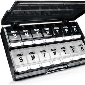 Boîte à pilules portable en plastique pour médicaments et vitamines, grand format, 14 jours, avec logo personnalisé, cadeau promotionnel - Product Image 2