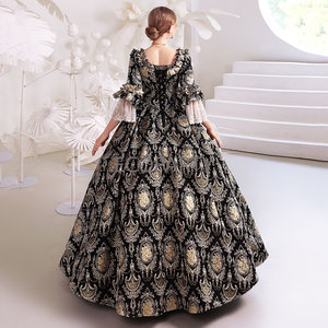 Vestido de baile rococó hecho a medida Ecoparty Queen Marie Antoinette negro/dorado para mujer, ropa gótica Grunge, <span class=keywords><strong>disfraz</strong></span> de fantasía, 1 unidad - Product Image 4