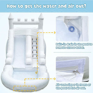 Castello Gonfiabile Commerciale da Esterno Bianco con Piscina di Palline e Scivolo, Scivolo d'Acqua Gonfiabile - Product Image 4