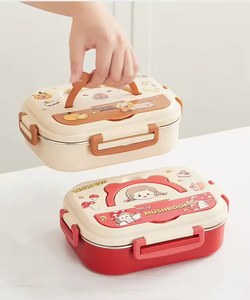 Boîte à lunch pour enfants en acier inoxydable 316, spécialement conçue pour les élèves du primaire avec des compartiments de service séparés - Product Image 6