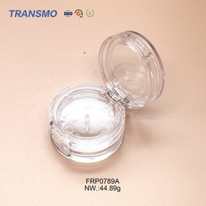 Boîte à poudre vide personnalisée avec logo, conteneur rond transparent pour blush, avec fonction recyclable pour les soins de la peau - Product Image 4