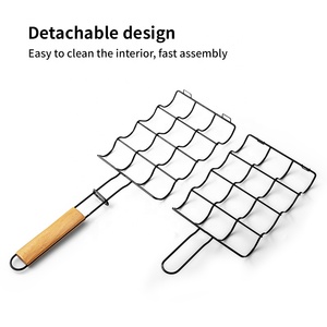Cesta de <span class=keywords><strong>Barbacoa</strong></span> Portátil de Acero al Carbono <span class=keywords><strong>para</strong></span> Exteriores, Accesorios <span class=keywords><strong>para</strong></span> Asar al Aire Libre, Cesta Metálica <span class=keywords><strong>para</strong></span> Cocina al Aire Libre - Product Image 3