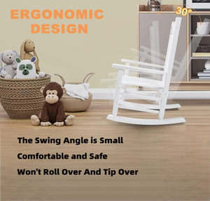 Chaise à bascule pour tout-petits en bois confortable <span class=keywords><strong>inclinable</strong></span> à bascule pour enfants d'âge bébé chaise longue intérieur extérieur filles enfants salle de jeux - Product Image 4