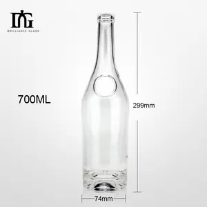 Wholesale New Design Custom 1 Liter Liquor for Vodka Gin Whiskey Tequila Spirit Glass Bottle