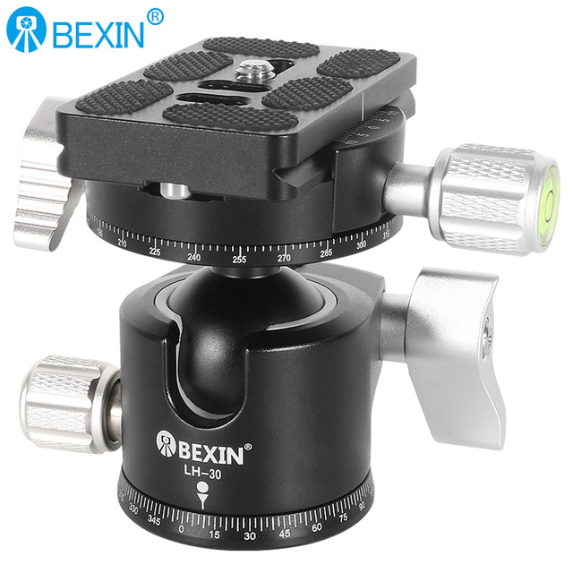 BEXIN LH-30 Panorama Tripod Ball Head Mount Adapter U-Groove Low Gravity Center Design Camera Photography Accessories