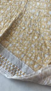 Handmade Indian Reversible Jaipuri Quilt Floral Rajai Bedspread Cotton Fill Hand Block Print Ethnic Home Decor Throw <b>Bedding</b> - Product Image 2