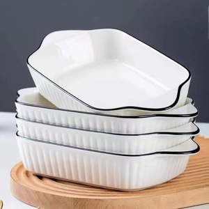 Plat de cuisson en céramique blanc, 10 pouces, <span class=keywords><strong>bol</strong></span> en porcelaine blanche - Product Image 1