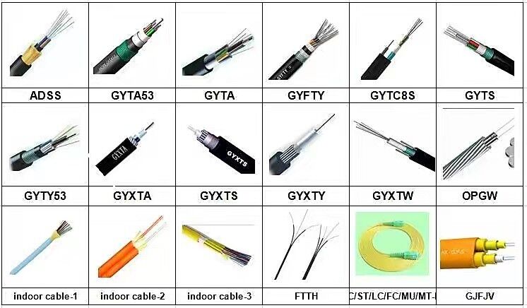 1km 2km Underground Aerial Fiber Optic Cable Gyxtw 12 Core Fiber Optic Cable