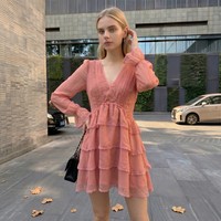 Nouvelle Robe Décontractée Plissée sans Manches pour Femme, Col en V, Volants, Longueur Genou, Modèle ODM