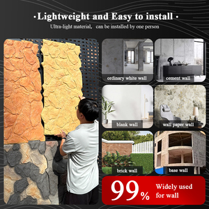 Pannello Murale in Pietra PU Ultra Sottile 3D in Poliuretano per Decorazione Esterna, Pannello FPC Effetto Roccia - Product Image 3