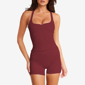 Débardeur de yoga pour femme en gros avec coussinets rembourrés, effet push-up, absorbant les chocs, amincissant, respirant, séchage rapide, logo personnalisé - Product Image 2