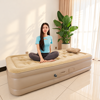 Lit d'air gonflable automatique avec pompe électrique intégrée, lumière nocturne, matelas en PVC floqué 25cm 40cm pour la maison et le camping