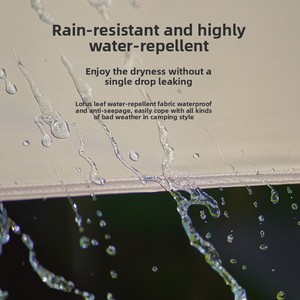 ผ้าอ๊อกซ์ฟอร์ดเคลือบสีเทาหนาพิเศษ สำหรับทุกฤดู ป้องกันรังสียูวี UPF 50+ ทนทาน กันน้ำ (5000 มม.) ร่มกันแดดพกพาสำหรับตั้งแคมป์ - Product Image 2