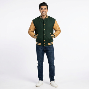 Veste de baseball pour homme Respirante Personnalisée Véritable cuir Laine Fabriquée de haute qualité Veste personnalisée pour homme - Product Image 1