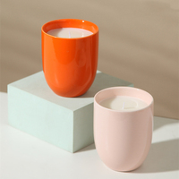 Pot de bougies en céramique, capacité 12oz, personnalisé, vide, Unique, coloré, brillant, blanc, noir, rouge, Orange, rose, vert